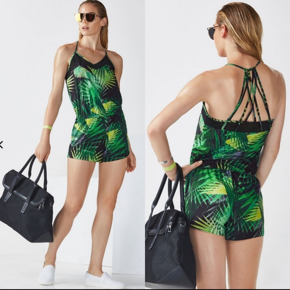 Fabletics Dash Rainforest Romper Small
